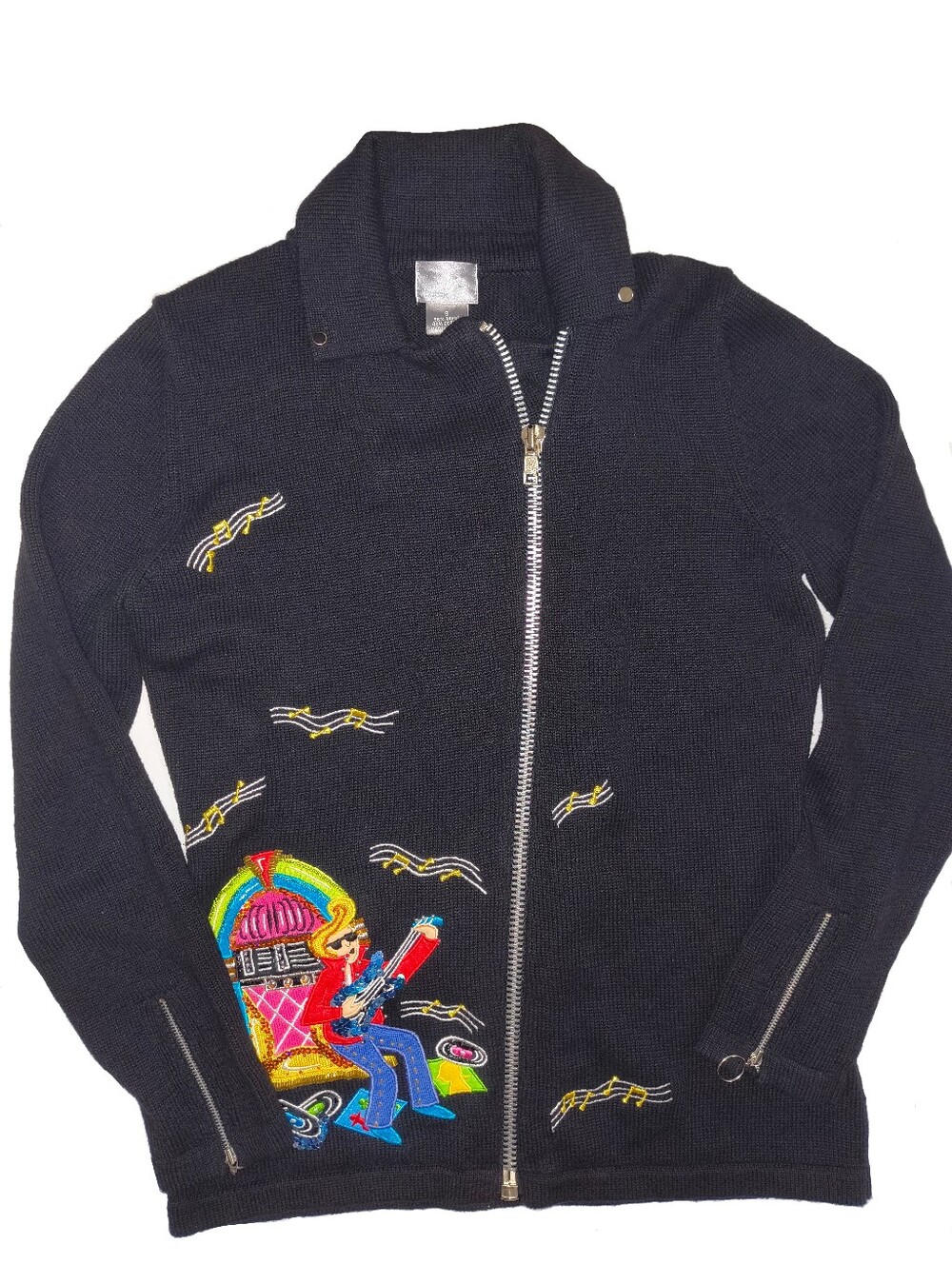 Rare Vintage Berek Rock and Roll Hall of Fame Zip Sweater | Size S